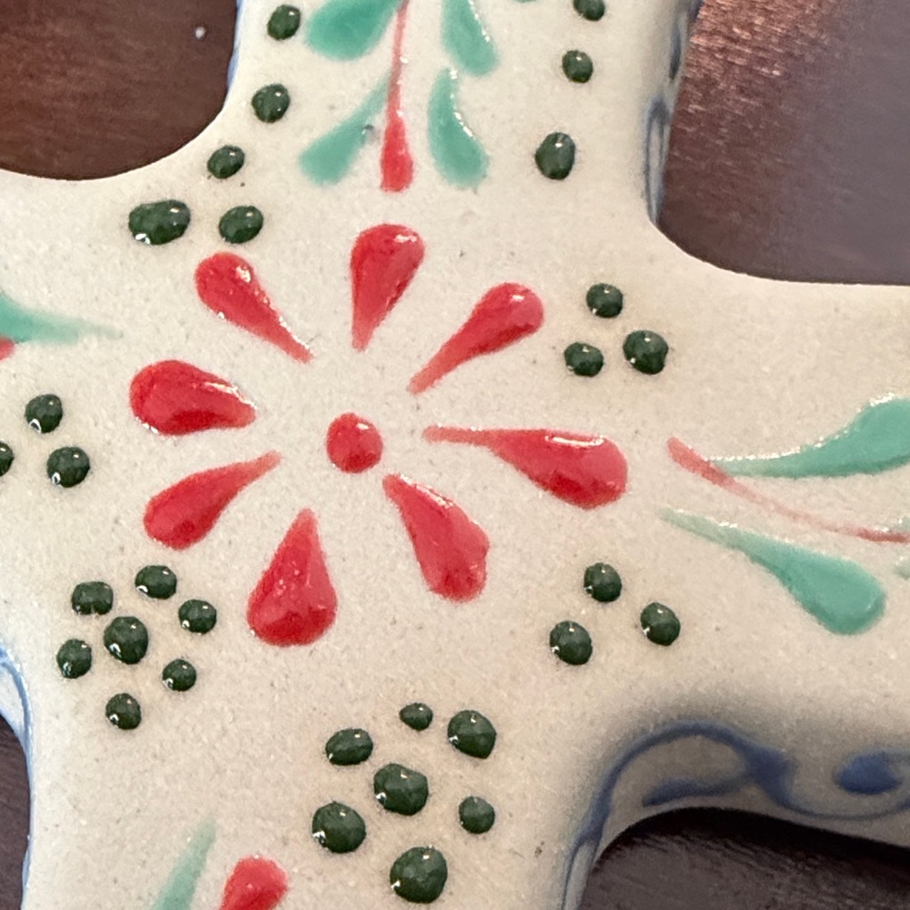 Floral Beaded Cross Necklace